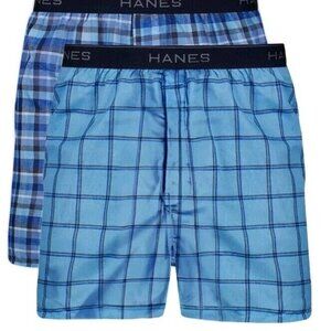 Hanes Men's Tagless Boxers Underwear 2 Pack - Blue